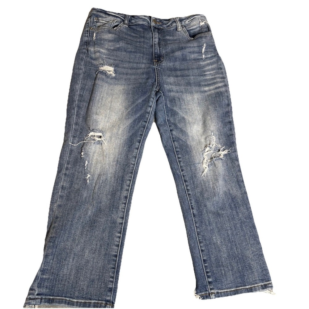 Risen Jeans Womens‎  Vintage Washed Straight Leg Jeans Women's 32x26 Distressed